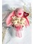 Premium Özel Hediye Kutusunda 45 cm Pembe Bunny Tavşan ve 5 Adet Krem Peluş Ayıcık Buketi 4