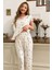 Pamuklu Çiçek Desenli Fırfırlı Kısa Kolu Pijama Takımı 1