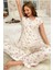Pamuklu Çiçek Desenli Fırfırlı Kısa Kolu Pijama Takımı 2