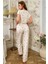 Pamuklu Çiçek Desenli Fırfırlı Kısa Kolu Pijama Takımı 3