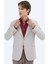 Somon Desenli Modern Fit Keten Karışımlı Ceket 3