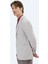 Somon Desenli Modern Fit Keten Karışımlı Ceket 4