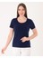 Kadın Kısa Kol Yuvarlak Yaka Minimalist T-Shirt - Günlük Kullanım 1