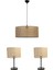 Örgülü Rattan Abajur Avize 3 Lü Set 2
