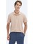 Somon Desenli Polo Yaka Pamuk Karışımlı T-Shirt 1