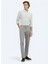 Gri Dokuma Smart Casual Pamuk Karışımlı Pantolon 1