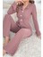 Gül Kurusu Uzun Kollu Fırfırlı Pijama Takımı 5