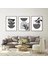 3 Parça Gri Boho Stil, Çerçeveli Ahşap Tablo, Ev Dekoru Bestabo 1