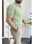 Erkek Polo Yaka Fermuarlı Desenli Tişört Kahverengi EDW262 3