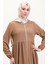 Kolu Lastikli Fermuarlı Ferace 5056-01 Sütlü Kahve 3