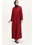 Kare Yaka Elbise 99490701-02 Bordo 2
