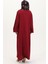 Broş Detaylı Elbise 0017-05 Bordo 5