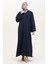 Broş Detaylı Elbise 0017-03 Lacivert 2