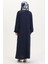 Broş Detaylı Elbise 0017-03 Lacivert 5