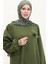 Broş Detaylı Elbise 0017-04 Haki 3