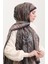 Karaca Etnik Desenli Koton Şal 81084-12 Siyah Kiremit 2