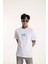 Bisiklet Yaka Erkek Kabaran Bulut Baskılı Pamuk T-Shirt 1