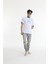 Bisiklet Yaka Erkek Kabaran Bulut Baskılı Pamuk T-Shirt 4