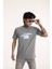 Bisiklet Yaka Erkek Kabaran Bulut Baskılı Pamuk T-Shirt 3