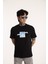 Bisiklet Yaka Erkek Kabaran Bulut Baskılı Pamuk T-Shirt 1