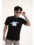 Bisiklet Yaka Erkek Kabaran Bulut Baskılı Pamuk T-Shirt 3