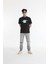 Bisiklet Yaka Erkek Kabaran Bulut Baskılı Pamuk T-Shirt 4