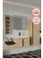 Banyo Zakkum 100 cm Banyo Dolabı Aynalı Üst Dolap Boy Dolabı ve Rafı 1