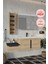 Banyo Zakkum 120 cm Banyo Dolabı+Dolaplı Aynalı Üst Dolap 1