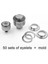 50 Takım ve Kalıp Stili 17 mm (50 Takım Kuşgözü + Kalıplar) En Gözlü Kalıp Düğme Takma Aracı Metal Perçin Deliği Kuşgözü Aracı El Basma Düğmesi Makinesi (Yurt Dışından) 1