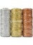 Yeşil Stil Fırıncı Sicim Çizgili 110 YARD12PLY Çizgili Dıy Metalik Altın Altın Gümüş Büküm Halat Fırıncı Ipleri Zanaat Hediye Paketleme Makaraları (Yurt Dışından) 2
