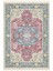 Pembe ve Mavi Tonlarında Geleneksel Floral Motiflii Vintage Dijital Şönil Halı 2