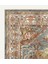 Turuncu, Mavi ve Bej Tonlarında Geometrik Desenli Vintage Halı Dijital Şönil Halı 3