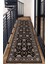 Vintage Halı Modern Motifli Siyah Bej Kilim Desenli Dijital Şönil Halı 4