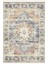 Bohem Tarzı Geometrik Desenli Halı Mavi, Turuncu ve Krem Tonlarında Vintage Dijital Şönil Halı 2