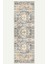 Bohem Tarzı Geometrik Desenli Halı Mavi, Turuncu ve Krem Tonlarında Vintage Dijital Şönil Halı 5