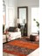 Turuncu ve Kırmızı Tonlarında Etnik Kilim Desenli Halı Dijital Şönil Halı 1