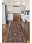 Vintage Halı Modern Motifli Kırmızı Göbekli Kilim Desenli Dijital Şönil Halı 4
