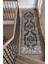 Vintage Halı Modern Motifli Gri ve Siyah Klasik Desenli Dijital Şönil Halı 4
