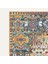 Vintage Halı Modern Motifli Turuncu Mavi Bej Kilim Desenli Dijital Şönil Halı 3