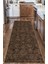 Vintage Halı Modern Motifli Kahverengi Kilim Desenli Dijital Şönil Halı 4