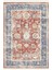 Kırmızı ve Mavi Tonlarda Floral ve Geometrik Motifli Eskitilmiş Vintage Dijital Şönil Halı 2