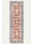Kırmızı ve Mavi Tonlarda Floral ve Geometrik Motifli Eskitilmiş Vintage Dijital Şönil Halı 5