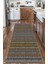 Vintage Halı Modern Motifli Kahverengi ve Çizgili Kilim Desenli Dijital Şönil Halı 4