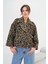 Kadın Leopar Ceket Kahve 30993 1