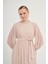 Kadın Plise Şifon Elbise Beige 31019 5