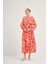 Ftz Saten Plise Elbise Pembe 31006 2