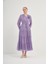 Kadın Organze Elbise Lila 31015 5