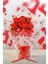 Sevimli 35 cm Peluş Ayı ile Premium Yumoş Kırmızı Peluş Ayıcık Buketi 2
