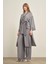 Kadın Nakışlı 3'lü Keten Takım Gri 30760 3