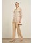 Kadın Pantolonlu Kesme Tansel Takım Beige 31029 8